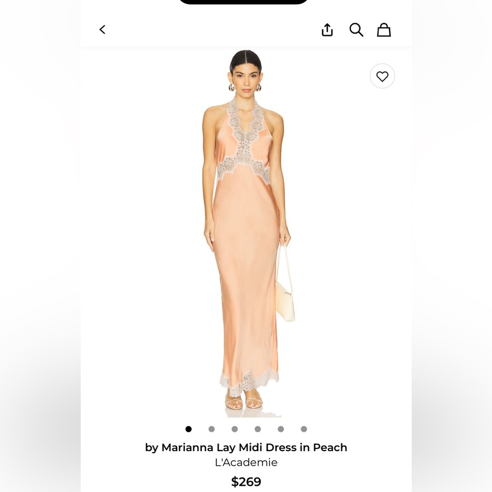 L'Academie Peach and White Maxi Dress
